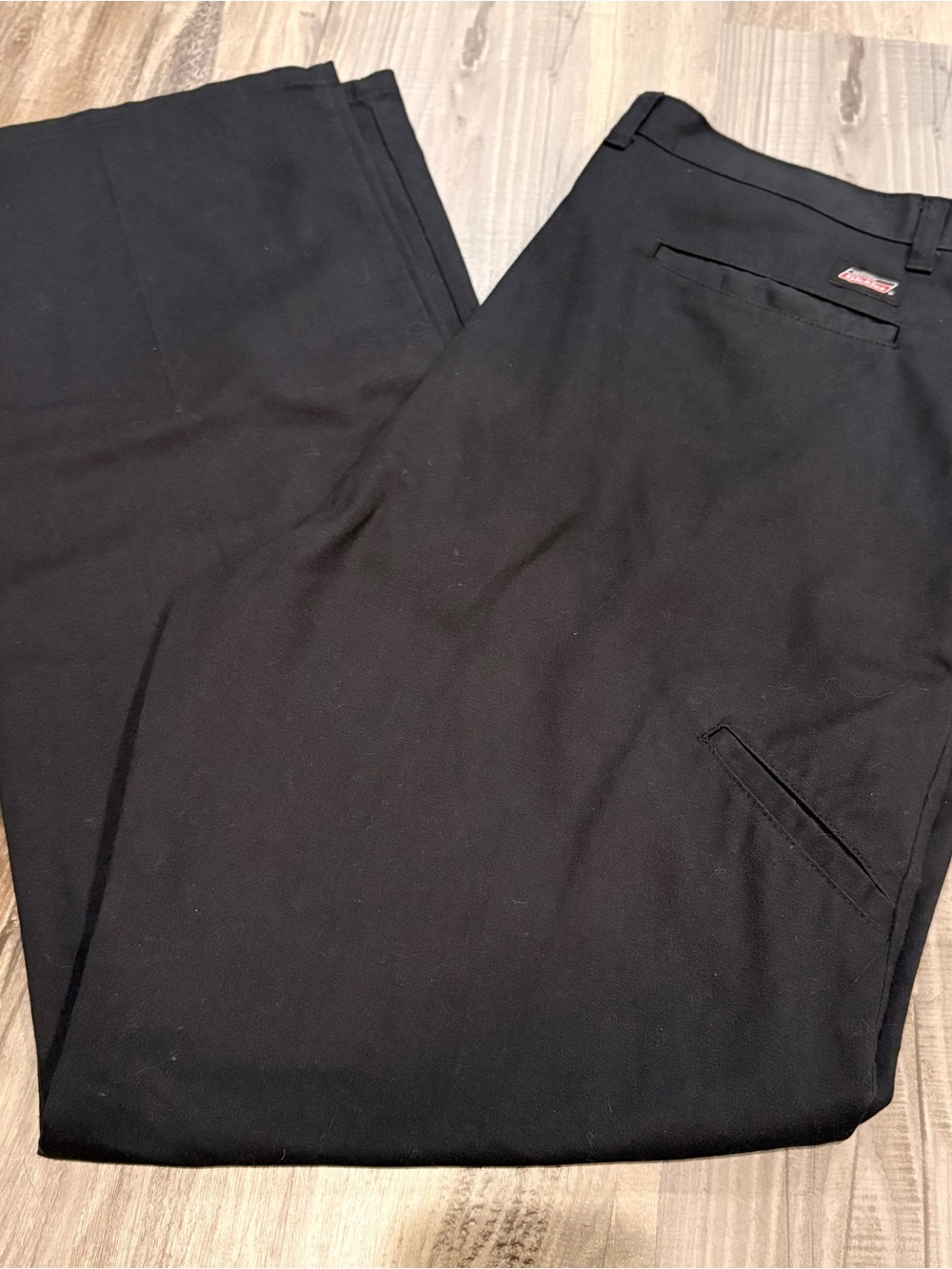 Dickies Men's Work Pants Relaxed Fit Straight Leg Flat Front Black 36x34